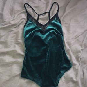 Emerald Green Velvet One-Piece